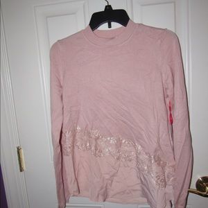 Nice pink layered lace long sleeve